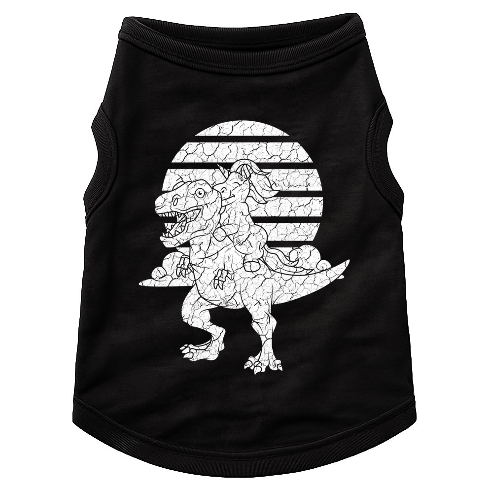 Unicorn Riding Dinosaur Great Gift Doggie Tank