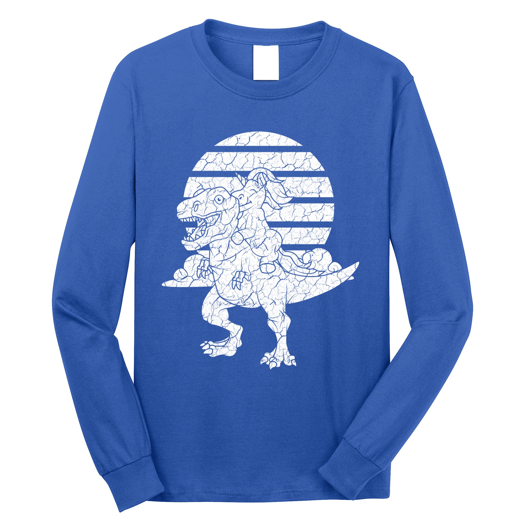 Unicorn Riding Dinosaur Great Gift Long Sleeve Shirt
