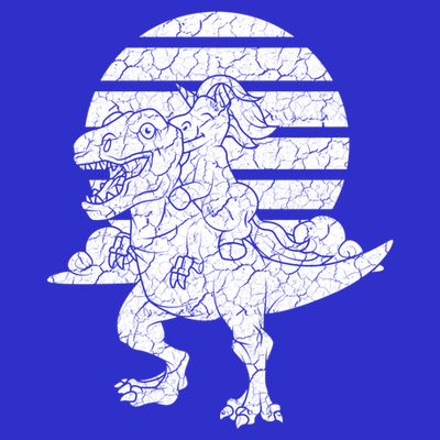 Unicorn Riding Dinosaur Great Gift T-Shirt