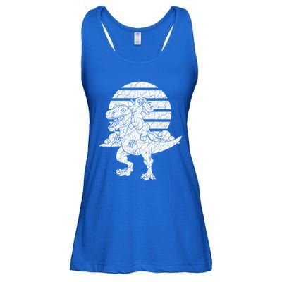 Unicorn Riding Dinosaur Great Gift Ladies Essential Flowy Tank