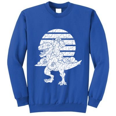 Unicorn Riding Dinosaur Great Gift Tall Sweatshirt