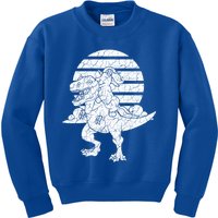 Unicorn Riding Dinosaur Great Gift Kids Sweatshirt