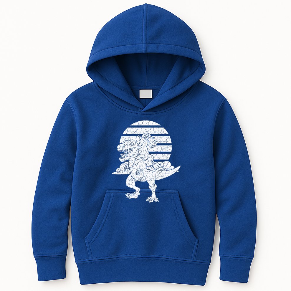 Unicorn Riding Dinosaur Great Gift Kids Hoodie