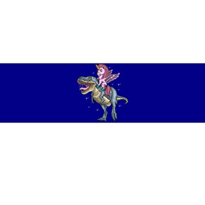 Unicorn Riding Dinosaur T Rex Meaningful Gift Bumper Sticker