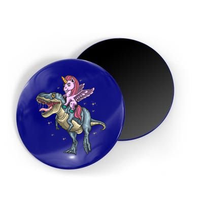 Unicorn Riding Dinosaur T Rex Meaningful Gift Magnet