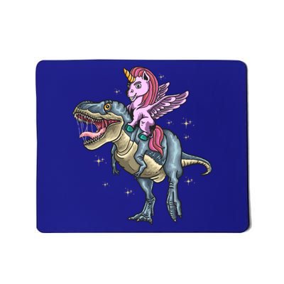 Unicorn Riding Dinosaur T Rex Meaningful Gift Mousepad