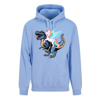 Unicorn Riding Dinosaur T Rex Gift Unisex Surf Hoodie