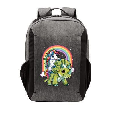 Unicorn Riding Dinosaur Triceratops Rainbow Vector Backpack