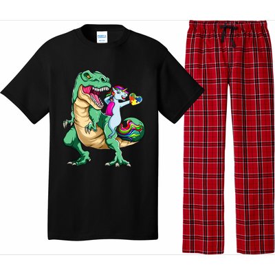 Unicorn Riding Dinosaur Autism Awareness Valentines Day Gift Cute Gift Pajama Set