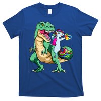 Unicorn Riding Dinosaur Autism Awareness Valentines Day Gift Cute Gift T-Shirt