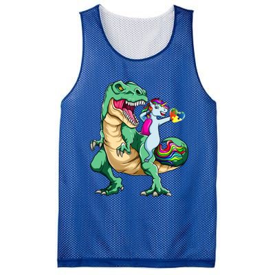 Unicorn Riding Dinosaur Autism Awareness Valentines Day Gift Cute Gift Mesh Reversible Basketball Jersey Tank