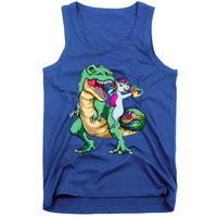 Unicorn Riding Dinosaur Autism Awareness Valentines Day Gift Cute Gift Tank Top