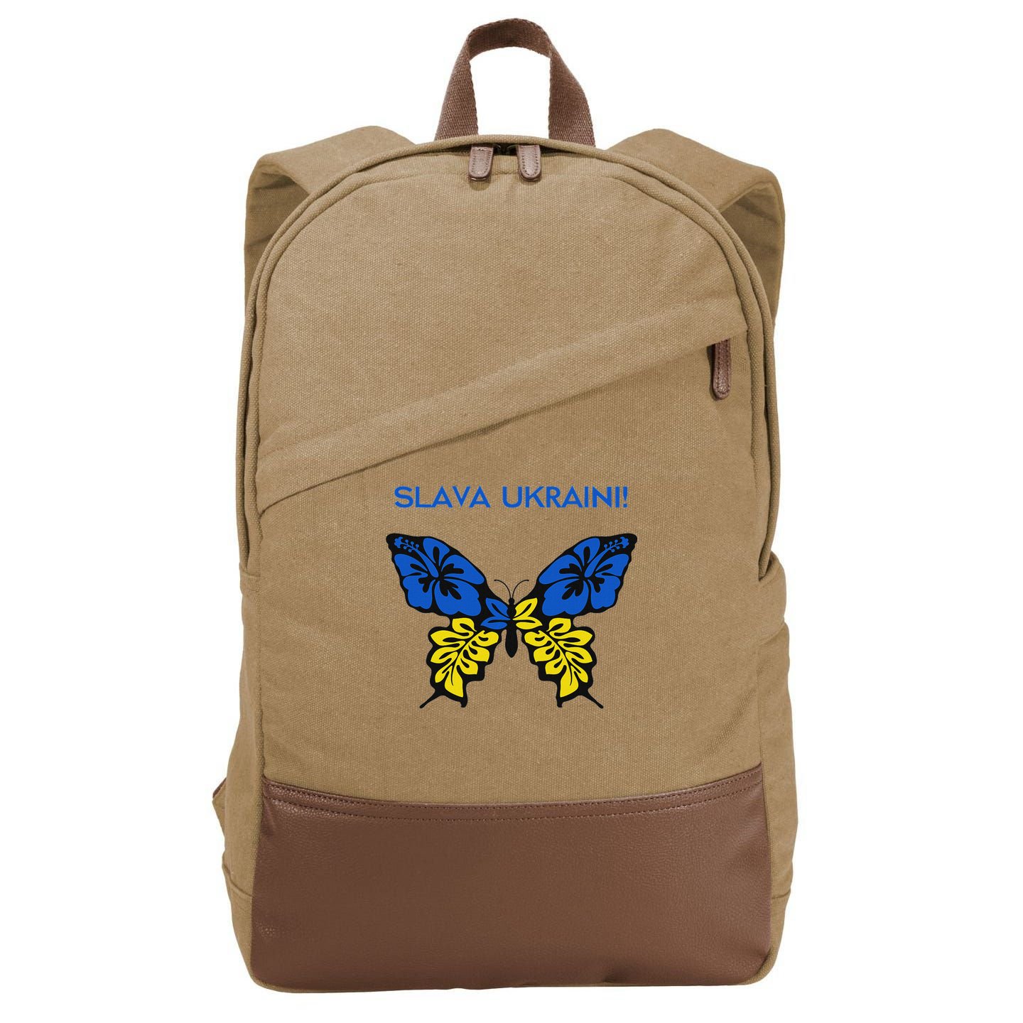 Ukraine Resilience Freedom & Strength Stand With Ukraine Cotton Canvas Backpack