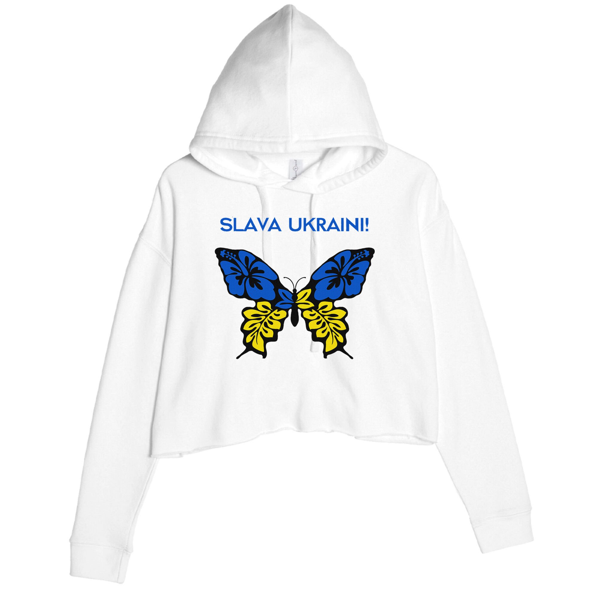 Ukraine Resilience Freedom & Strength Stand With Ukraine Crop Fleece Hoodie