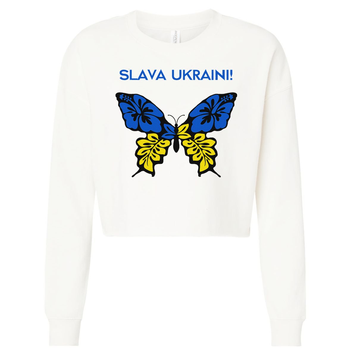 Ukraine Resilience Freedom & Strength Stand With Ukraine Cropped Pullover Crew