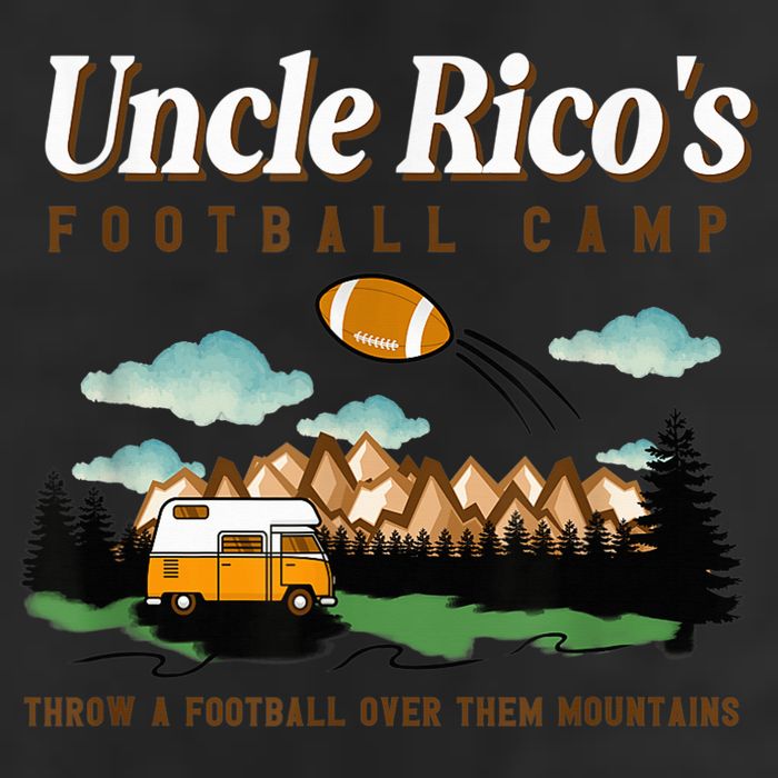 Uncle Rico's Football Camp Throw A Football Over Them 7 Panel Mesh Trucker Snapback Hat