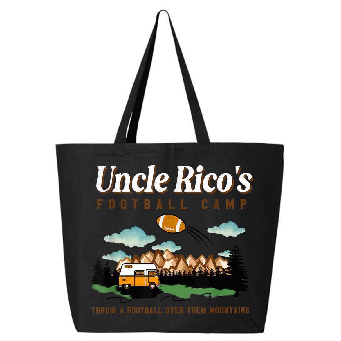 Uncle Rico's Football Camp Throw A Football Over Them 25L Jumbo Tote