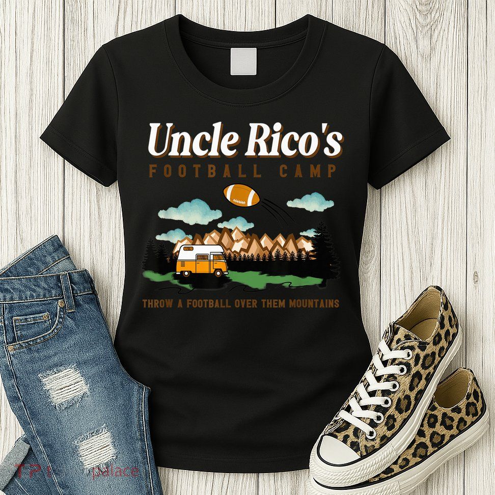 Uncle Rico's Football Camp Throw A Football Over Them Womens T-Shirt