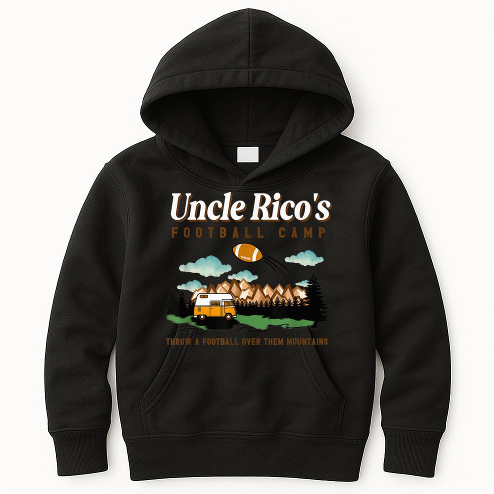 Uncle Rico's Football Camp Throw A Football Over Them Kids Hoodie