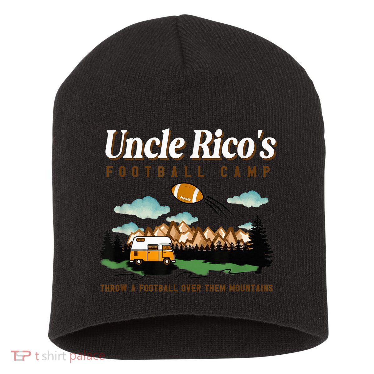 Uncle Rico's Football Camp Throw A Football Over Them Short Acrylic Beanie