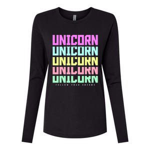 Unicorn Repeat Follow Your Dream Womens Cotton Relaxed Long Sleeve T-Shirt