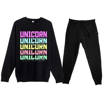 Unicorn Repeat Follow Your Dream Premium Crewneck Sweatsuit Set