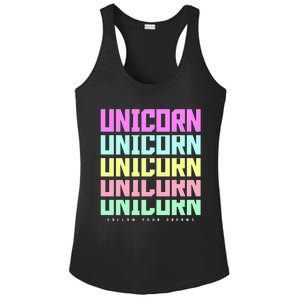 Unicorn Repeat Follow Your Dream Ladies PosiCharge Competitor Racerback Tank