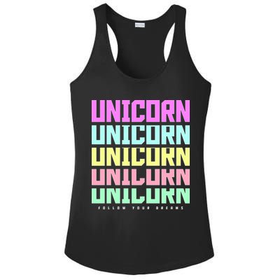 Unicorn Repeat Follow Your Dream Ladies PosiCharge Competitor Racerback Tank