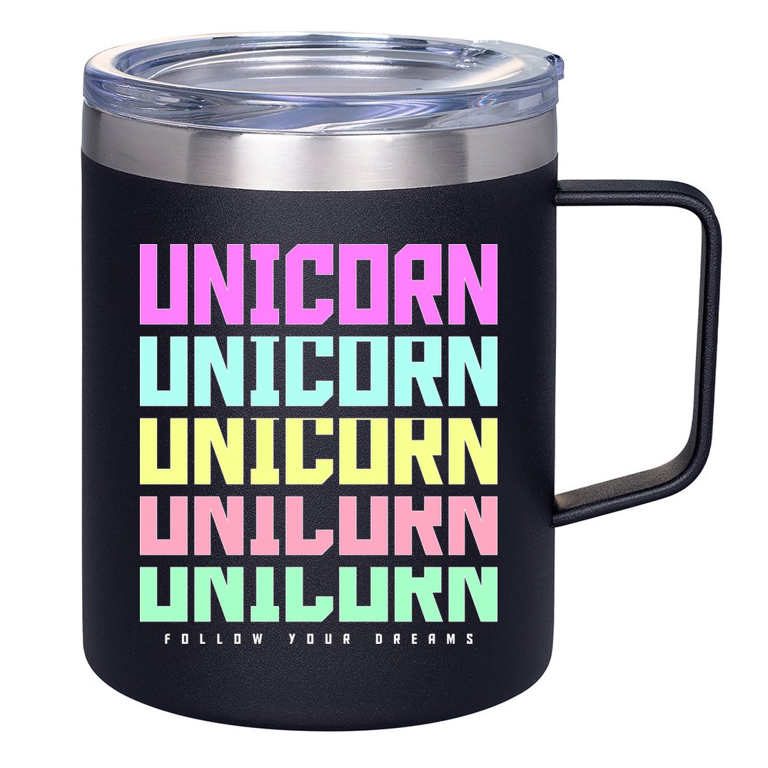 Unicorn Repeat Follow Your Dream 12oz Stainless Steel Coffee Mug