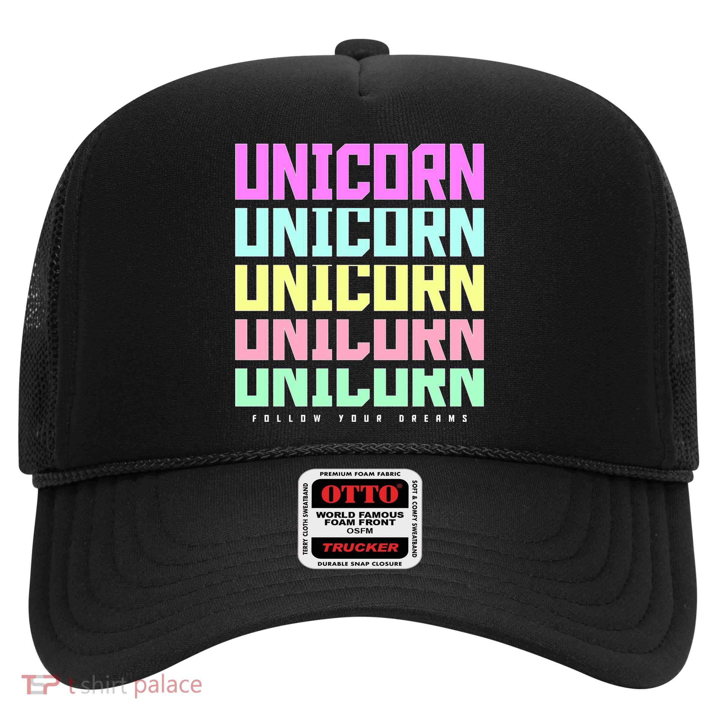 Unicorn Repeat Follow Your Dream Trucker Hat