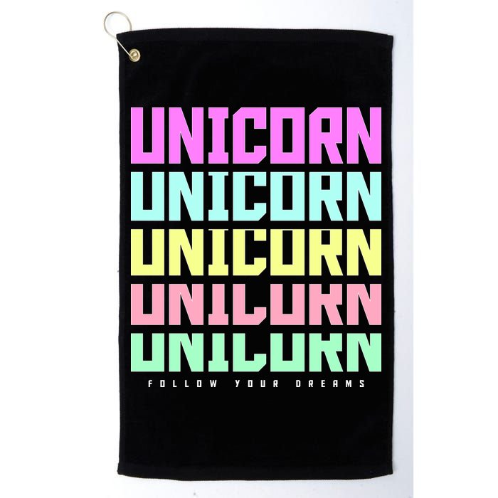 Unicorn Repeat Follow Your Dream Golf Towel