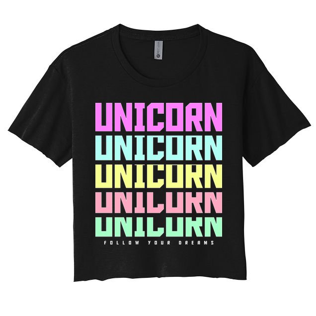 Unicorn Repeat Follow Your Dream Crop Top
