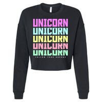 Unicorn Repeat Follow Your Dream Cropped Pullover Crew