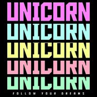 Unicorn Repeat Follow Your Dream Cropped Pullover Crew