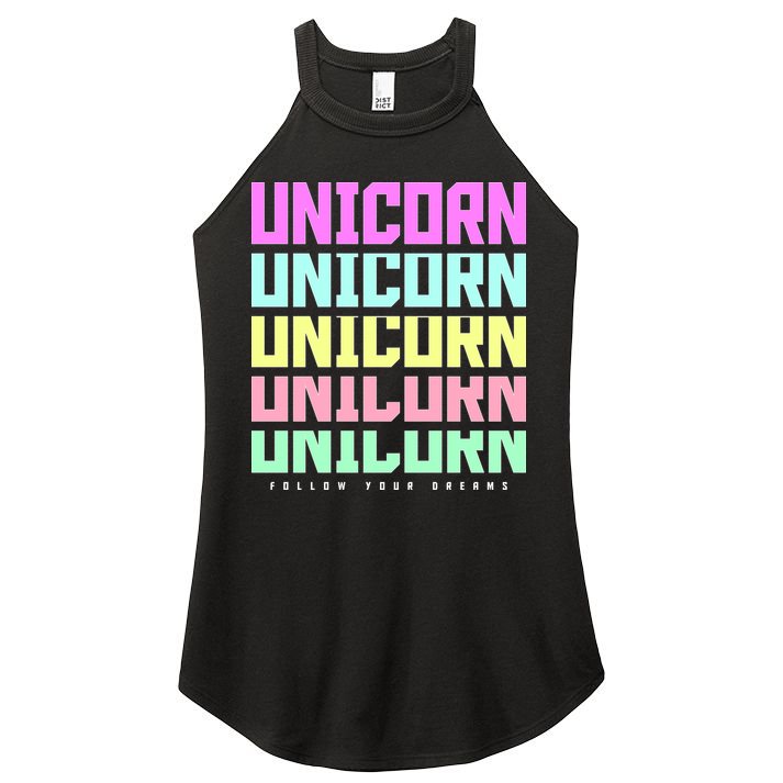 Unicorn Repeat Follow Your Dream Women's Perfect Tri Rocker Tank