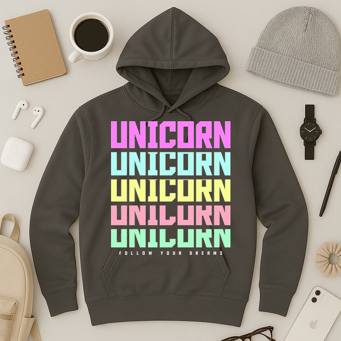 Unicorn Repeat Follow Your Dream Hoodie