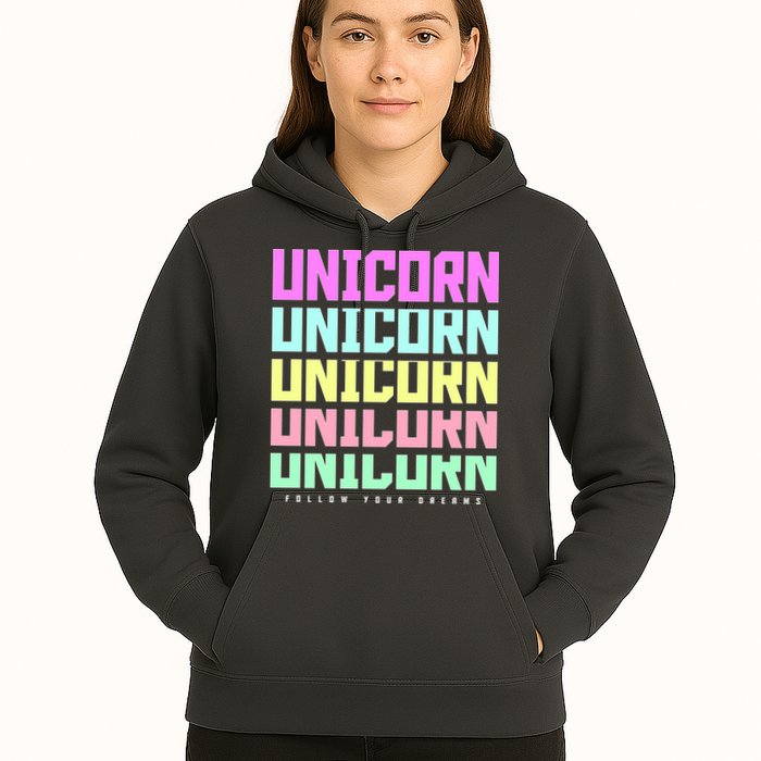Unicorn Repeat Follow Your Dream Hoodie
