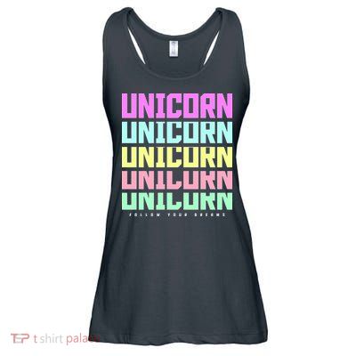 Unicorn Repeat Follow Your Dream Ladies Essential Flowy Tank