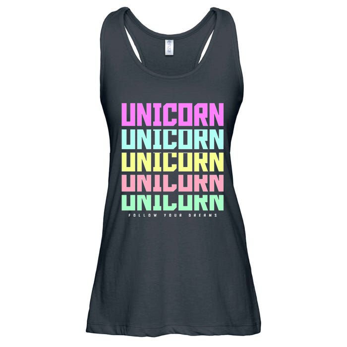 Unicorn Repeat Follow Your Dream Ladies Essential Flowy Tank