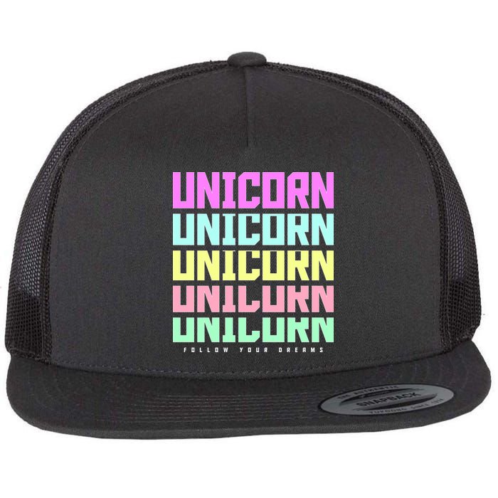 Unicorn Repeat Follow Your Dream Flatbill Hat