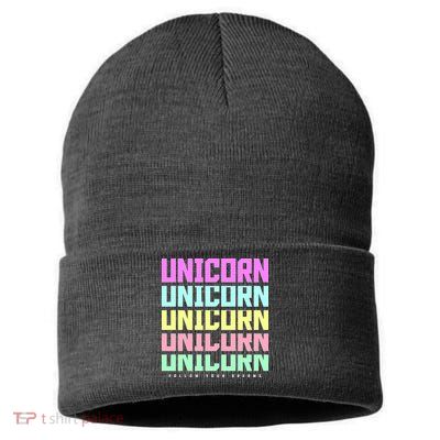 Unicorn Repeat Follow Your Dream Sustainable Knit Beanie