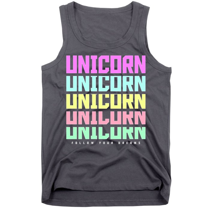 Unicorn Repeat Follow Your Dream Tank Top