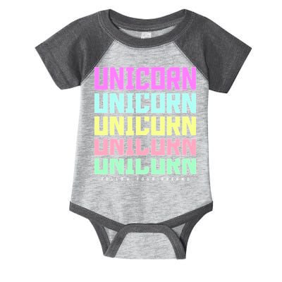 Unicorn Repeat Follow Your Dream Infant Baby Jersey Bodysuit