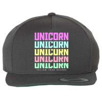 Unicorn Repeat Follow Your Dream Wool Snapback Cap