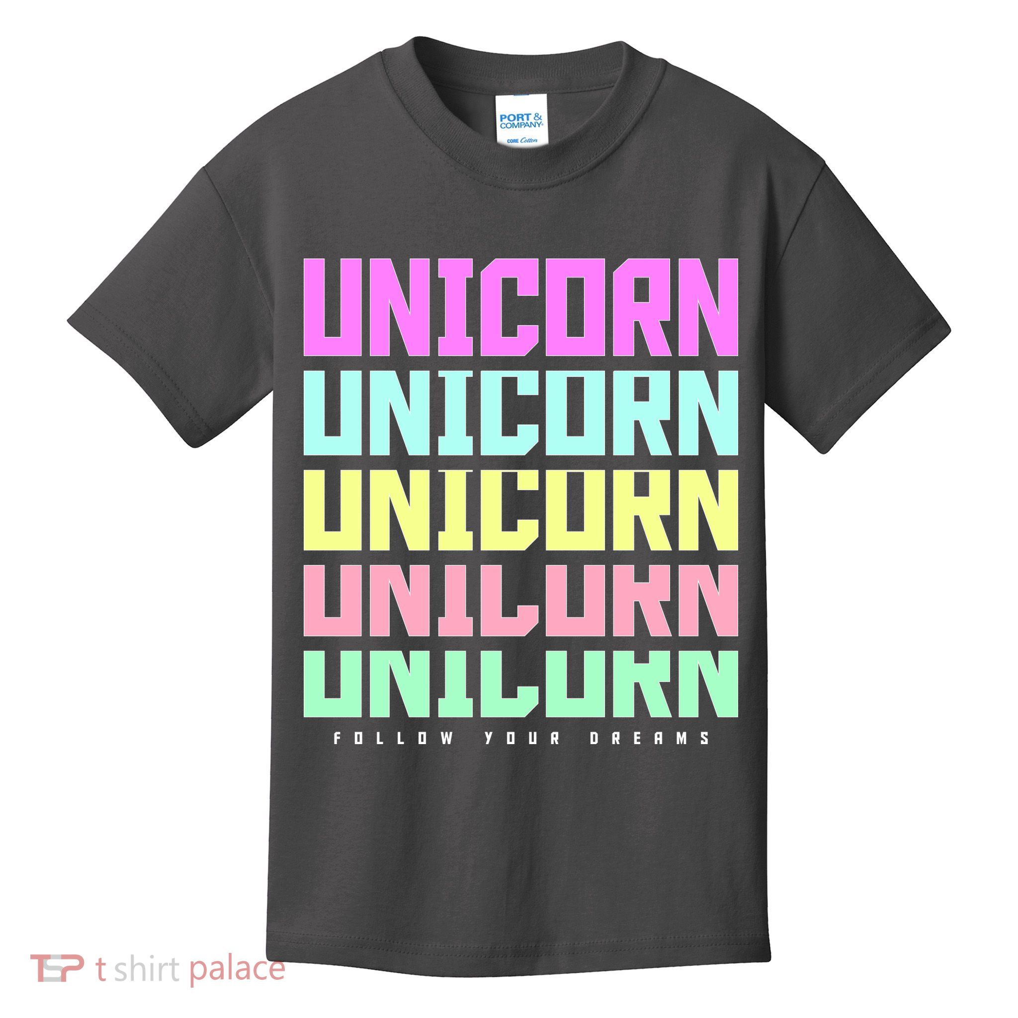 Unicorn Repeat Follow Your Dream Kids T-Shirt
