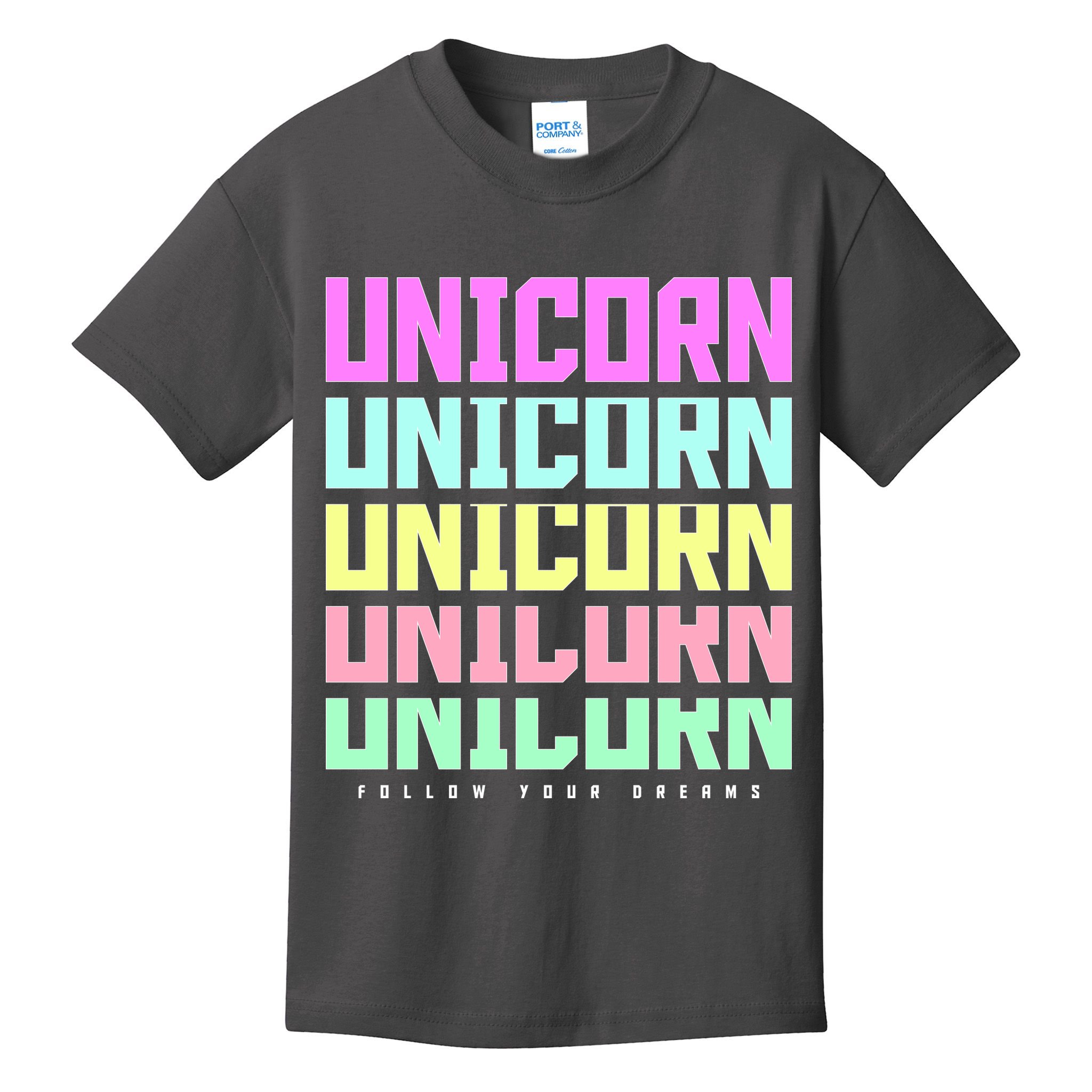 Unicorn Repeat Follow Your Dream Kids T-Shirt