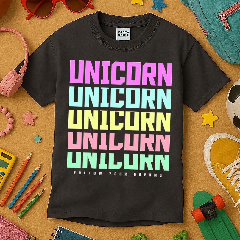 Unicorn Repeat Follow Your Dream Kids T-Shirt