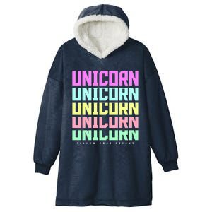 Unicorn Repeat Follow Your Dream Hooded Wearable Blanket