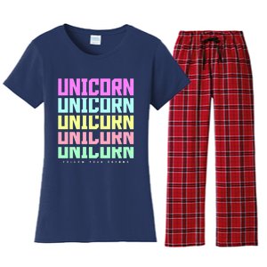 Unicorn Repeat Follow Your Dream Women's Flannel Pajama Set