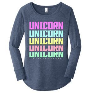 Unicorn Repeat Follow Your Dream Women's Perfect Tri Tunic Long Sleeve Shirt